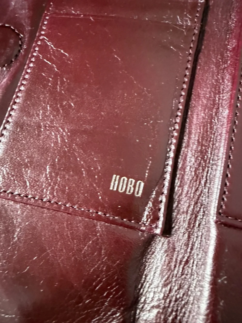 HOBO Leather Kiss-Lock Clutch in Burgundy - Picture 6 of 10